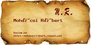 Mohácsi Róbert névjegykártya
