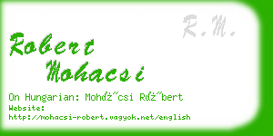 robert mohacsi business card